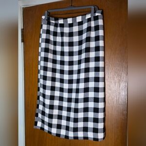 Who What Wear Black White Gingham Midi Skirt Size 14